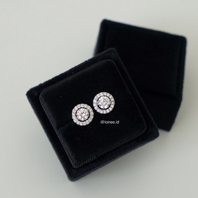 CHELSEA | Wedding Collection - Zirconia Round Halo Stud Daily Earrings - Anting Tusuk Bridal Wanita