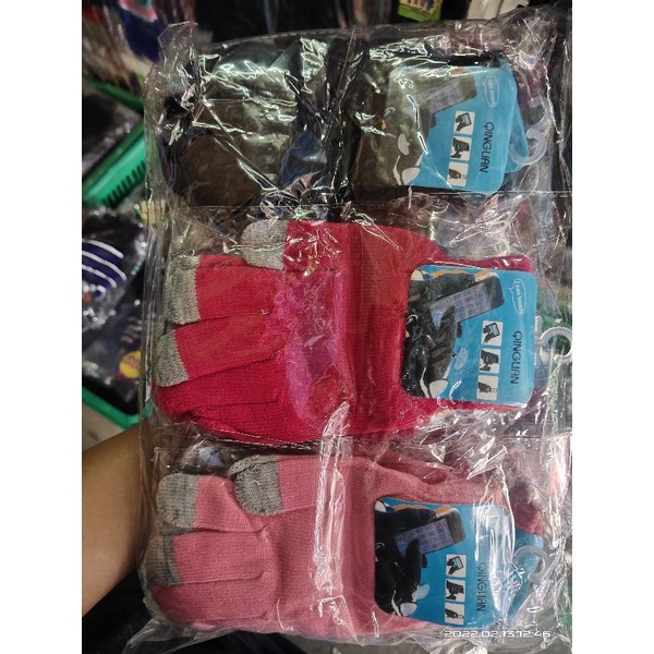 sarung tangan touchscreen campur warna lusinan isi 12 pcs