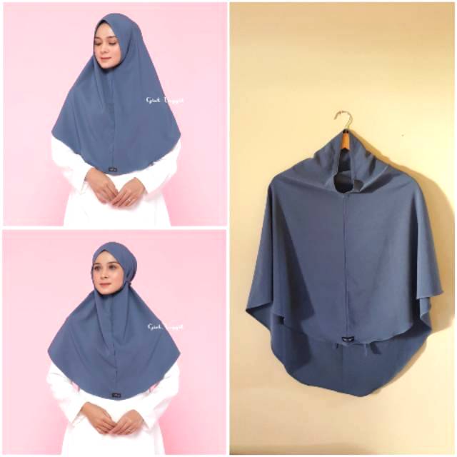 [Preloved/Second] GIET INGGIT Hijab Bergo Syifa 2 in 1 (Denim Size M)