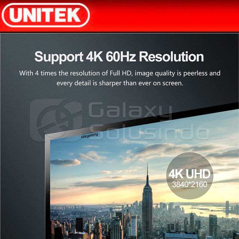 UNITEK Y-C607BK 4K 60Hz DisplayPort 1.2 Cable - 1.5M