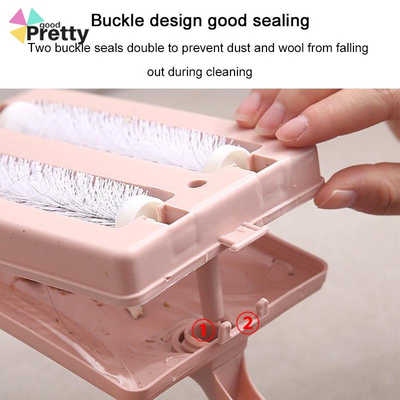 Sikat Pembersih Rumah Tangga Double Roller Sikat Debu Besar Pegangan Panjang Karpet Sofa Bed Sikat Penyapu - PD