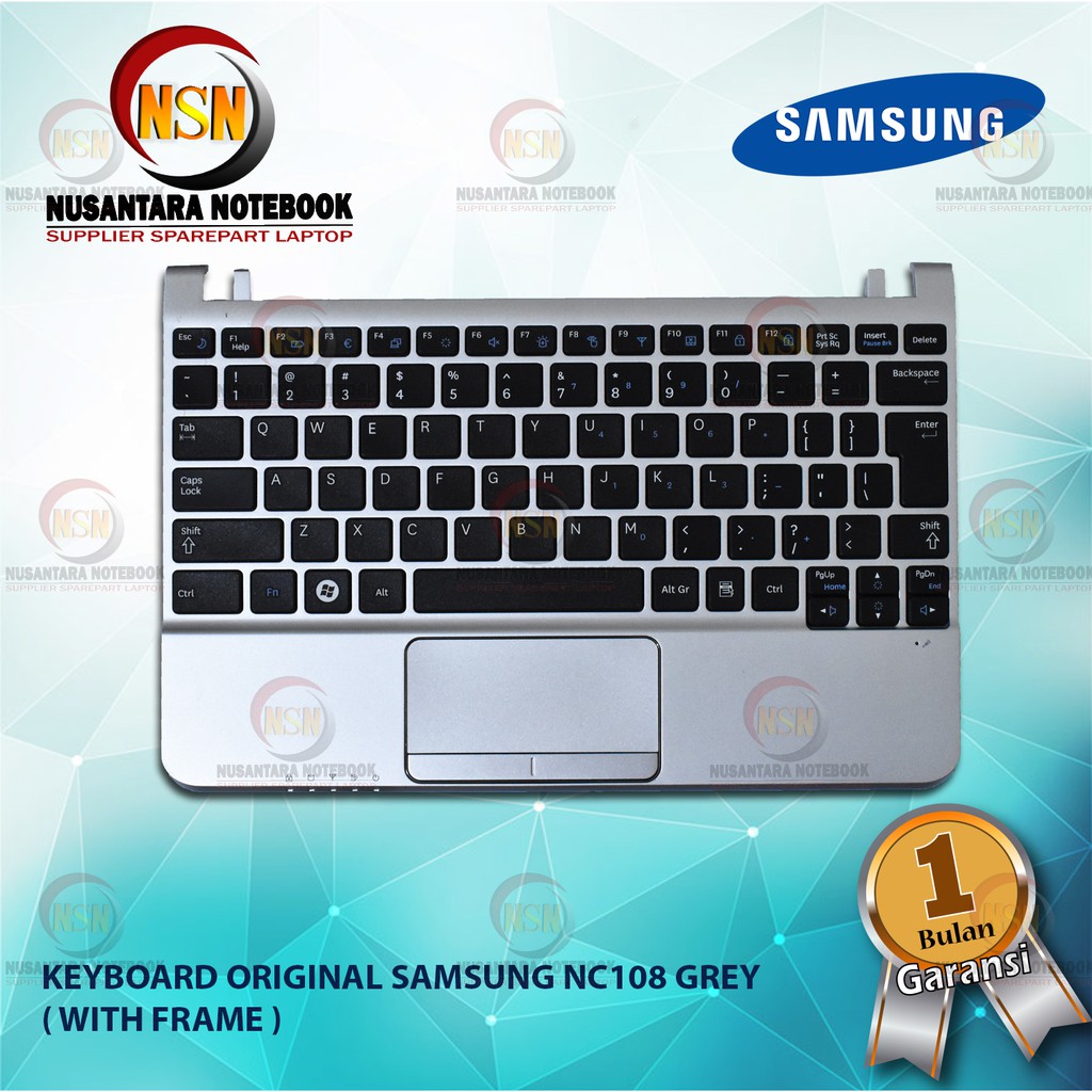 Keyboard Original Samsung NC108 Nc108p Nc110 Nc110p Grey With Frame