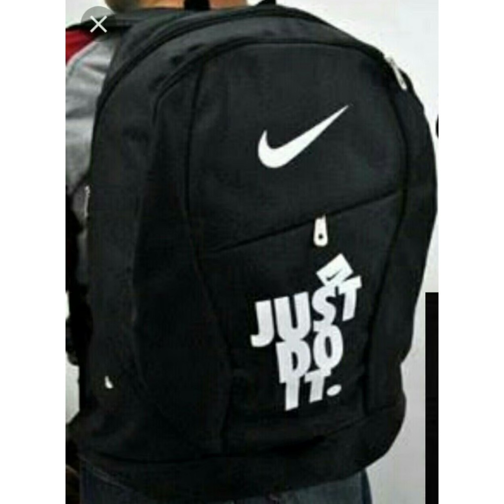 TAS RANSEL NIKE PRIA WANITA REMAJA ANAK SEKOLAH KULIAH KERJA NONGKRONG BLACK LAPTOP JUST DO IT