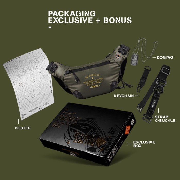 e4010eed Waist Bag Tas Selempang 2 Faces Choral New Vegas 2.0 Bigger Better - Black/Navy Rg05T0