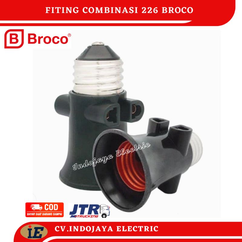 Broco Fitting Kombinasi Hitam 226 Combination Lamp Holder E27