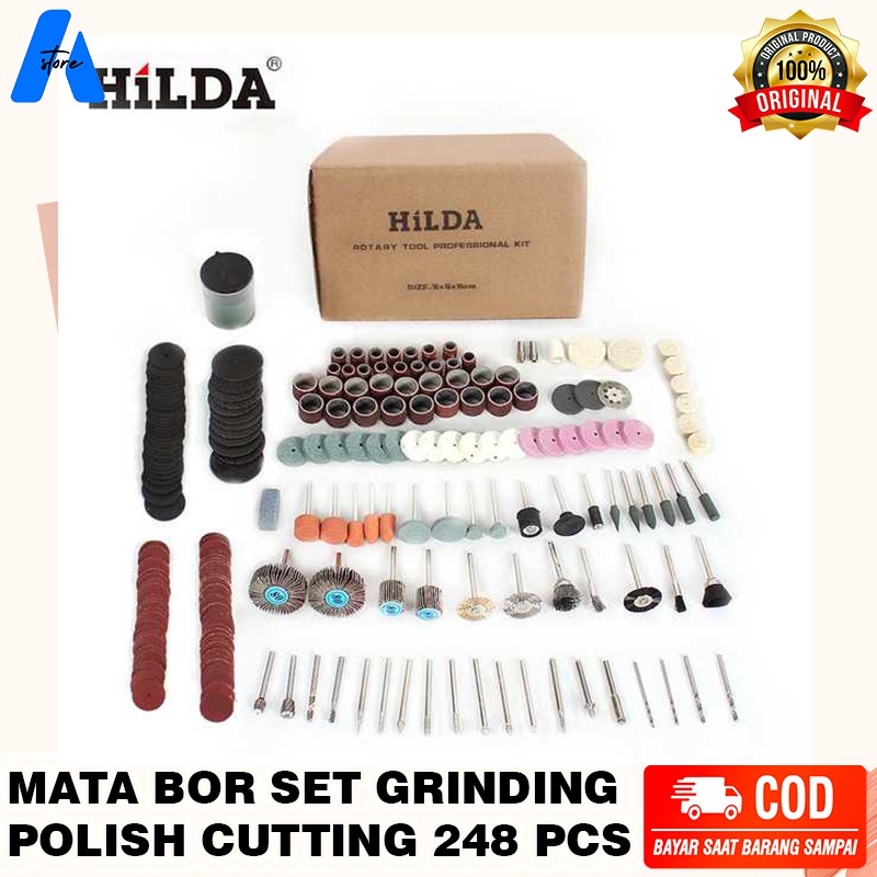 MATA BOR POLES SET GRINDING POLISHING CUTTING DRILL 248 PCS ALAT BOR MINI ALAT POLES MINI ALAT BOR M