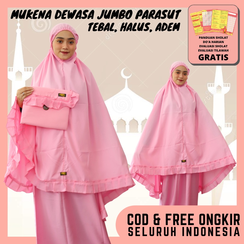 Mukena Dewasa Jumbo Parasut Premium Renda Mewah Mukena Katun Jepang Ori Rayon Premium Dewasa Terbaru