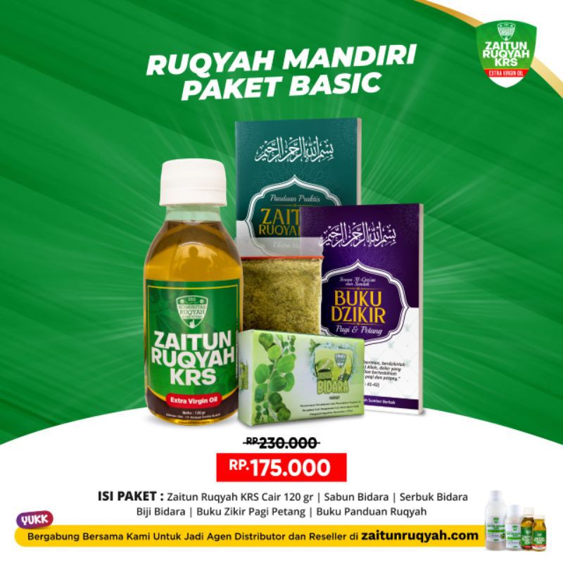 Ruqyah Mandiri | Paket Basic | Paket Ruqyah Mandiri 2 | Basic | Zaitun Cair Ruqyah 120 Gram | Sabun 