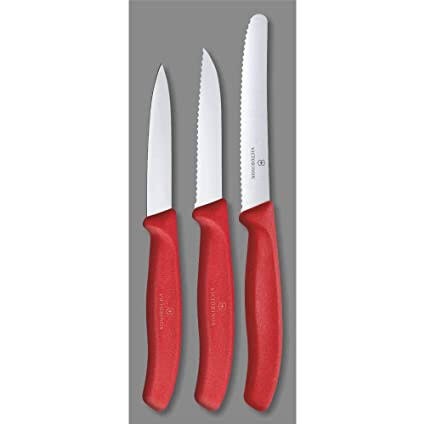Best Seller - Victorinox Pisau Paring Knife Set 3 Pcs Swiss Army Original Merah