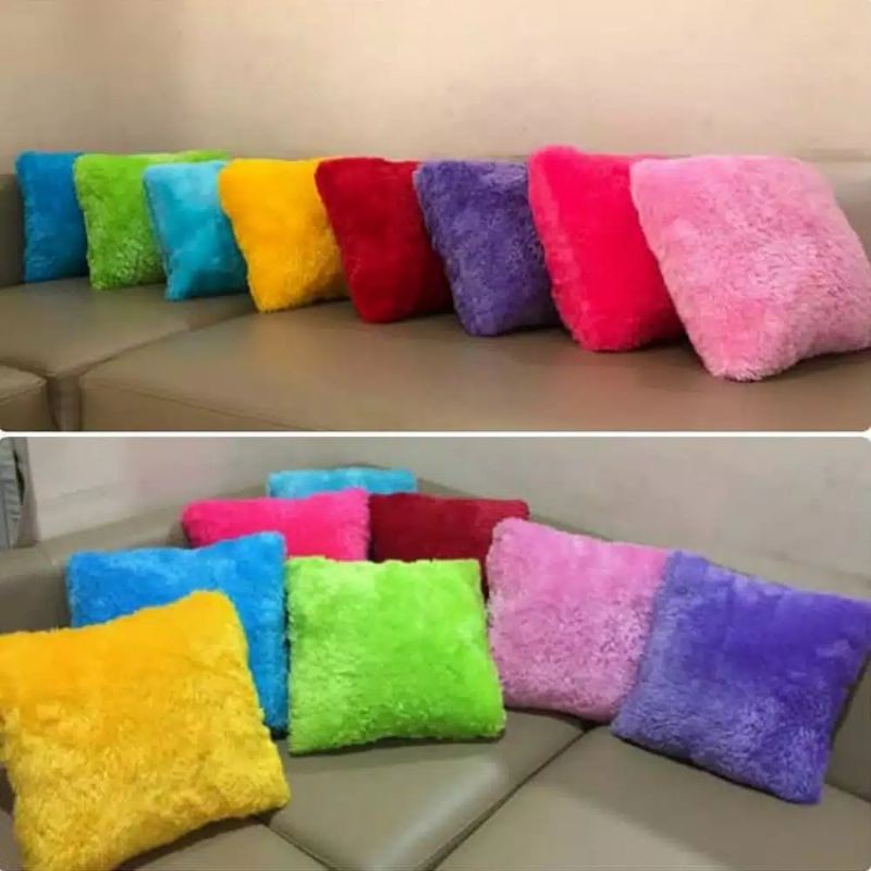 BANTAL KOTAK POLOS BULU RASFUR terlaris,murah,bisa cod