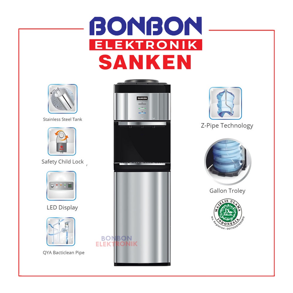 Sanken Dispenser Duo Galon HWD-Z980SBK / HWD-Z980S-BK