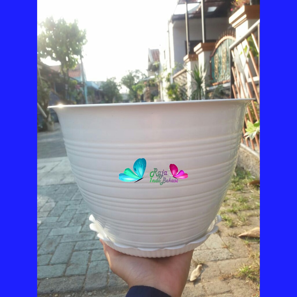 ALAS TATAKAN POT 20 CM UNTUK TAWON PUTIH 24 21 ALAS POT GENTONG 24 21 27 CM PUTIH POT PIRUS MURAH