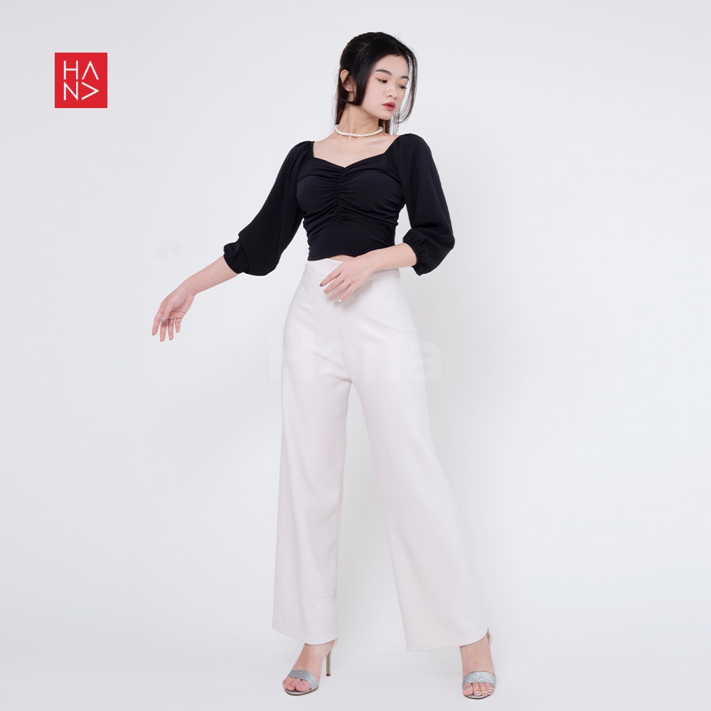 Hana Fashion - Hailee Sabrina Blouse Wanita / Atasan Crop Wanita - TS293