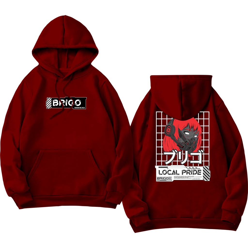 Sweater Hoodie BRIGO CYBERPUNK Sablon DTF Fleece Cotton II BRIGO Jumper Hoodie CYBERPUNK II M-XXL (Pria &amp; Wanita) Free stiker&amp;Gantungan Kunci