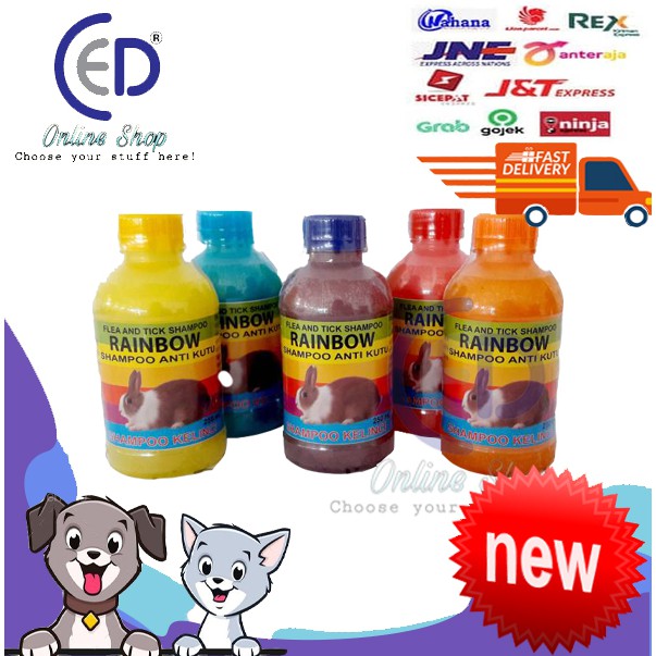 Shampoo Kelinci anti kutu RAINBOW Flea and Tick 250 ml