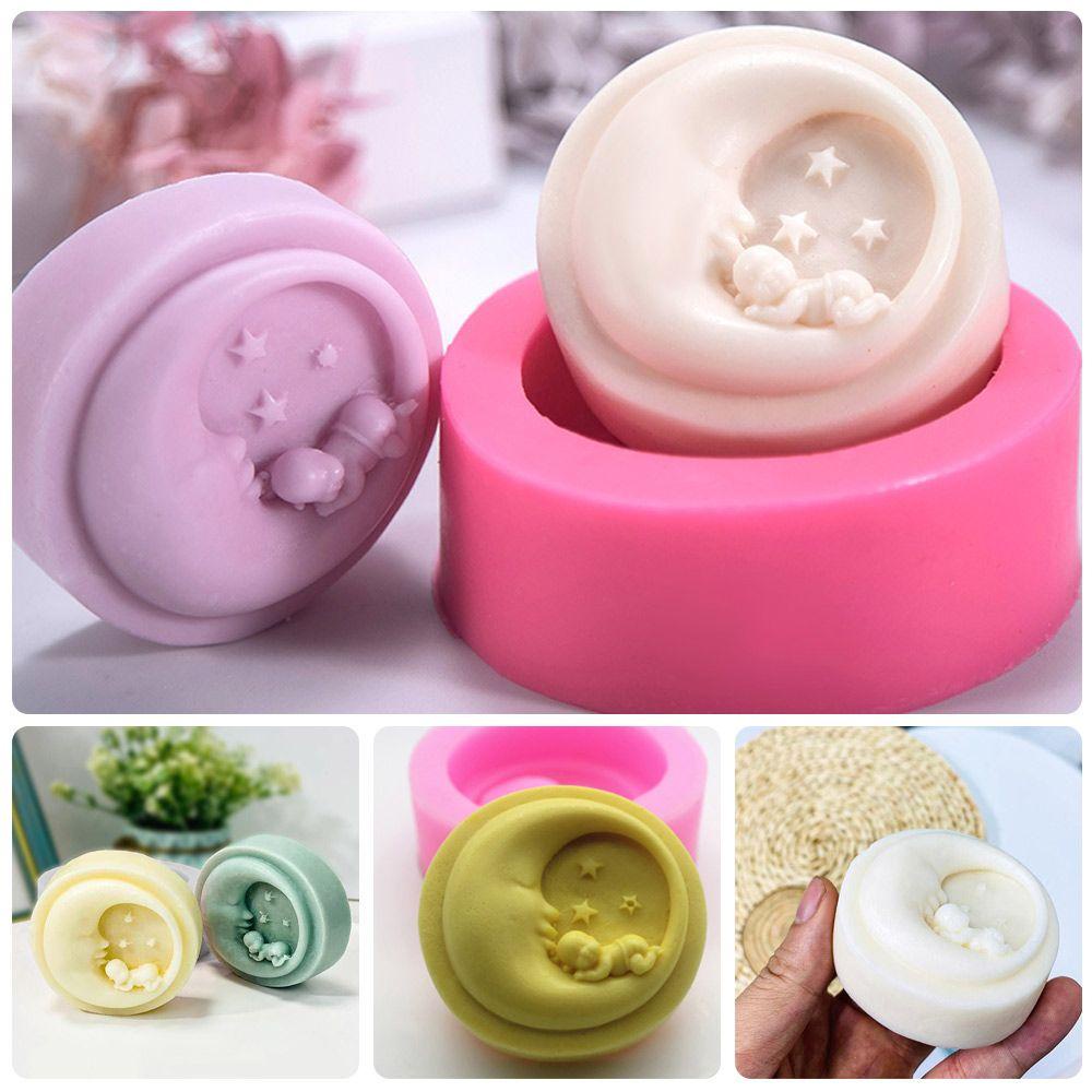 Preva Cetakan Sabun Silikon Membuat Cetakan Perlengkapan Multi-Fungsi Silinder Bulan Bayi Lucu DIY Craft Handmade Sabun Persediaan