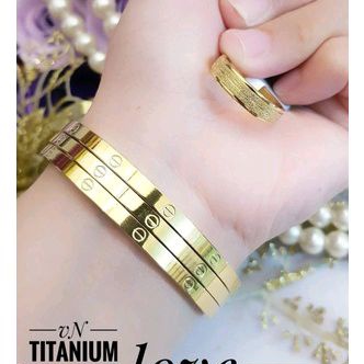 Titanium Gelang dan Cincin Gold 169228