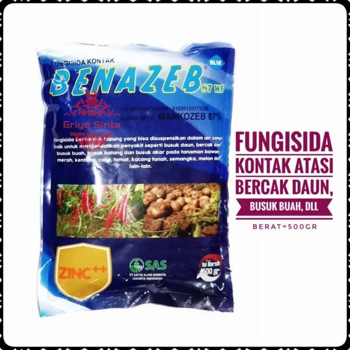 Fungisida Kontak Benazeb 87WP Mankozeb blue biru