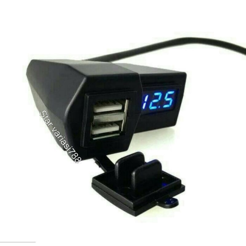 Charger voltmeter digital motor dual USB