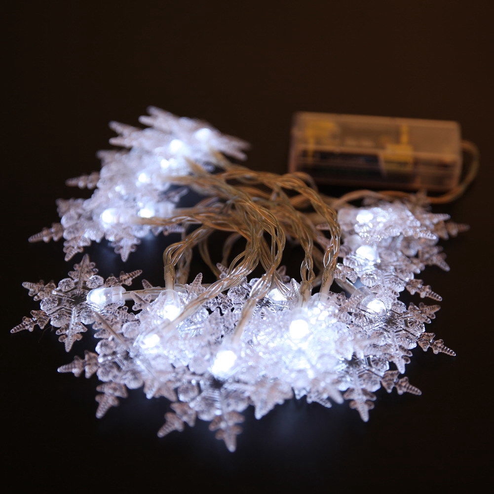 Lampu String 20 Led Bentuk Snowflake Untuk Dekorasi Tirai Jendela / Pesta Pernikahan / Natal