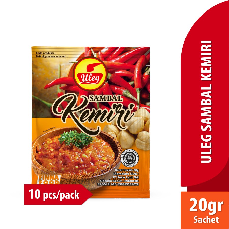 SAMBAL KEMIRI ULEG FINNA 20GR ISI 10 SACHET HALAL