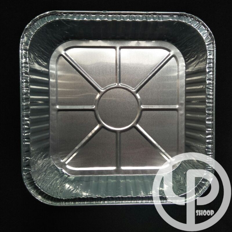 aluminium foil 20 x 20 cm tanpa tutup isi 10 pcs
