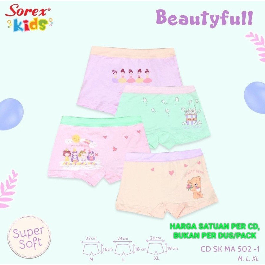 Celana dalam boxer anak Segiempat Cd Sorex kids SK MA 552 502 501