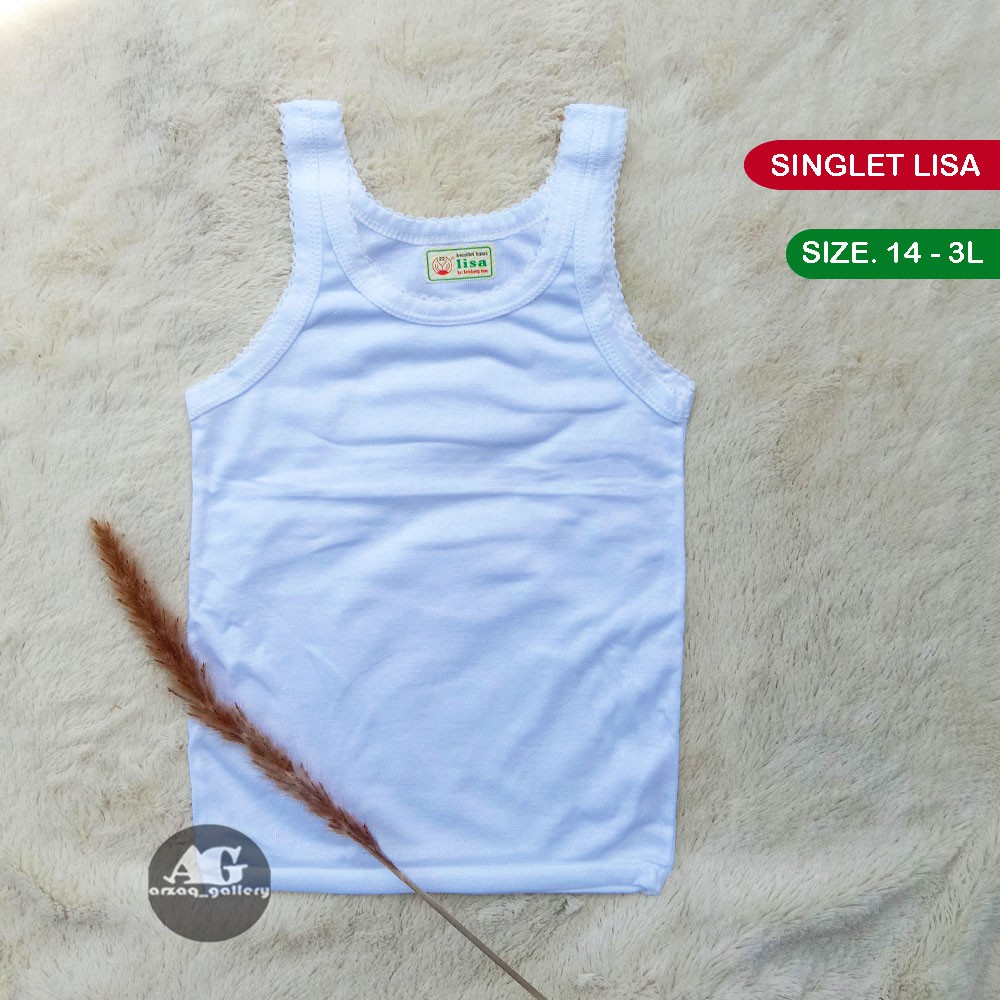 6 pcs SINGLET LISA singlet bayi berkualitas | Kaos Singlet / Kaos Dalam / Kaos Kutang / Singlet Anak Dan Bayi