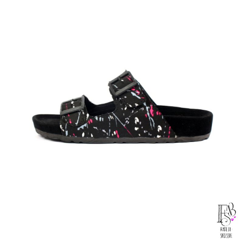 Fsb - MONICA Sendal Birken Wanita-Black Galaxy