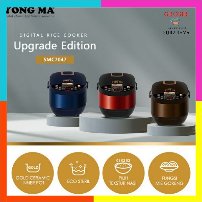 MAGIC COM YONGMA DIGITAL SMC 7047 / rice cooker YONG MA SMC 7047 2 Liter
