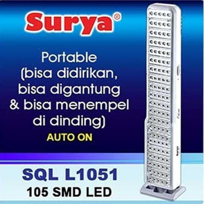 Surya Lampu Emergency LED Super Terang SQL L1051 Light LED 105 SMD Rechargeable 11 Jam