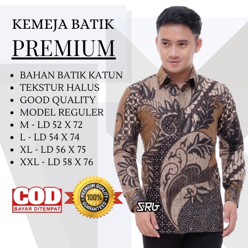 Atasan Kemeja ARTONESIA Batik Pria Lengan Panjang Slim Fit Baju Kondangan Kerja Kuliah Pakaian Pria Termurah Premium