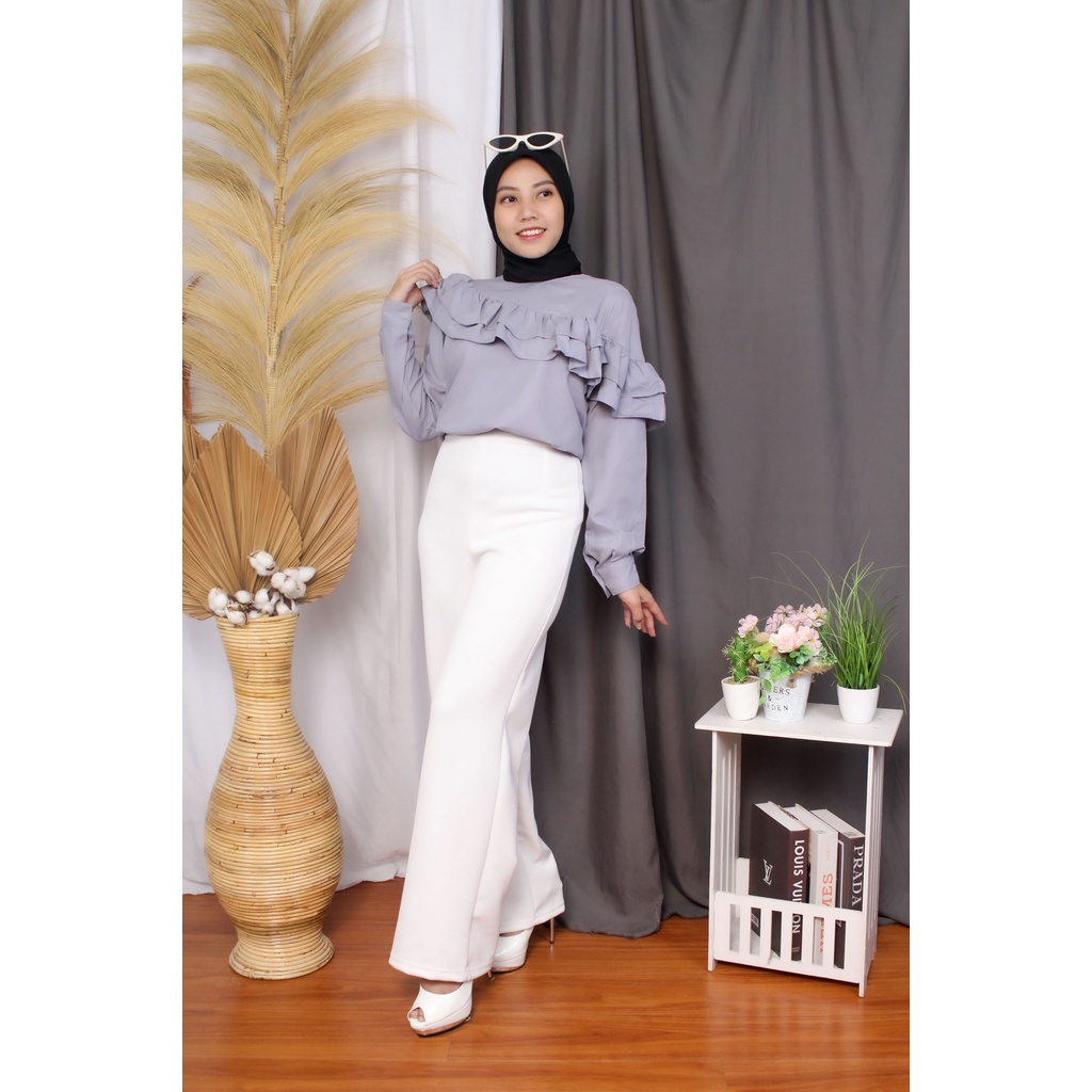 BEFAST - ZRX OOTD Wanita Blouse HUDA / Narina Blouse / Blouse Perempuan / Atasan Lengan Panjang / Blouse Terlaris / Blouse Banyak Warna / Blouse Polos Formal / Termurah