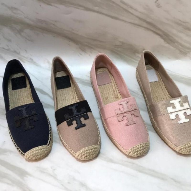 Sepatu wanita espadrilles tory buurch weston canvas