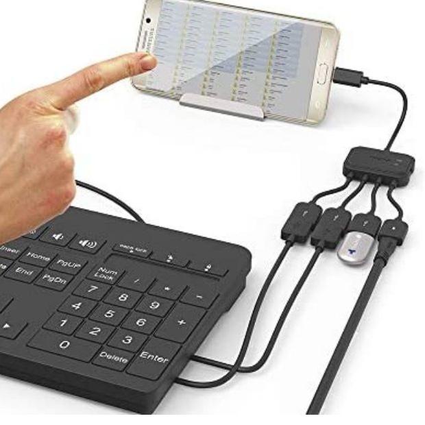 ← 4in1 Micro Usb Hub + Charge Kabel Otg Micro 3 Port Usb Female ☈