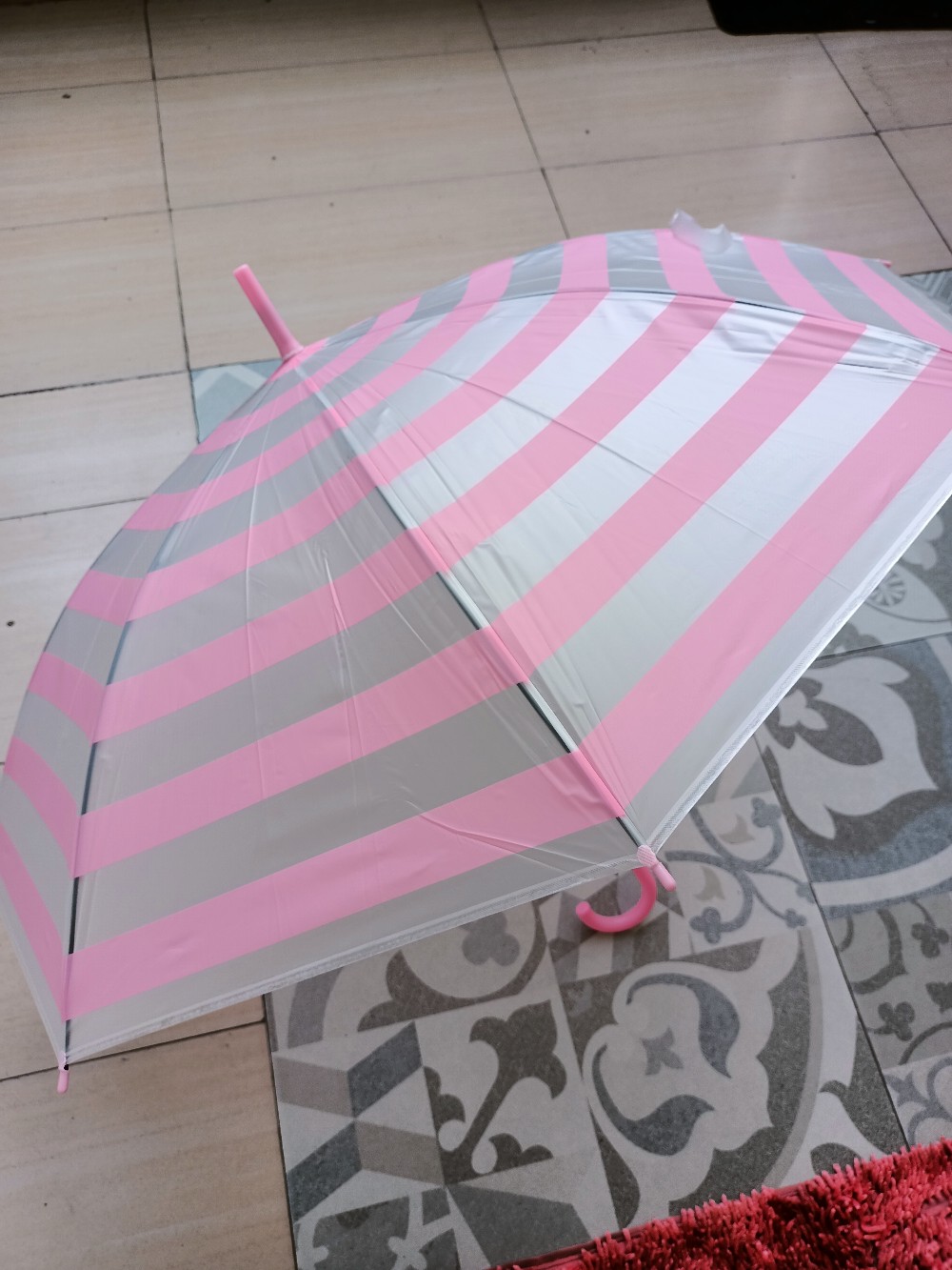 Payung Tongkat Stripe Gg J Warna Pastel