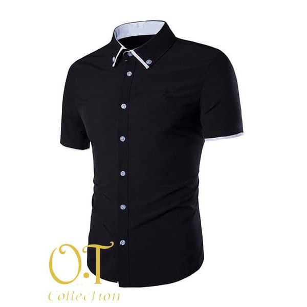 Kemeja Fashion Lengan Pendek - Dazed Fashion / Kemeja Pria Murah OO181 [Fredd Black Xl Ot] Katun Str