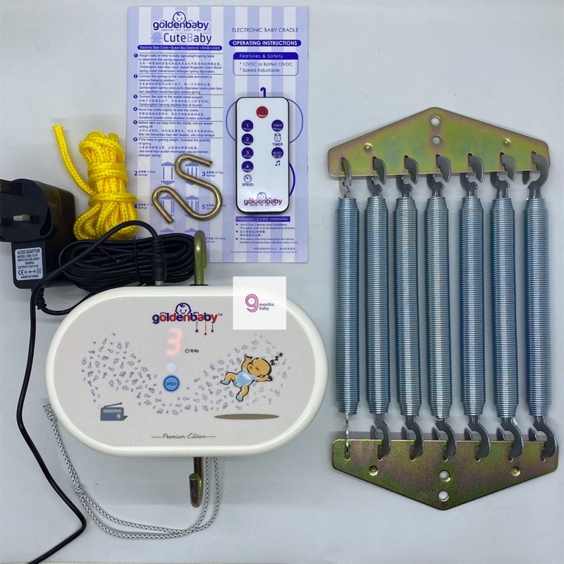 Makassar - Ayunan Listrik Golden Baby Remote Control + Musik + Timer / Ayunan Bayi Elektrik / Ayunan Elektrik