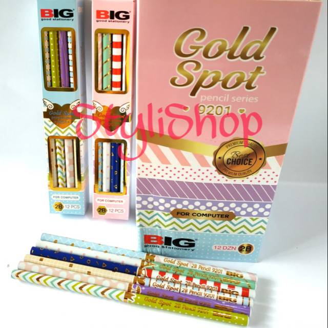 

Pensil 2B BIG Gold Spot 9201 (1lusin: 12pcs), Pencil, Pensil Kayu
