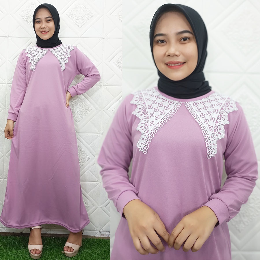 MAYRA SERUTY GAMIS RENDA KERAH MIDI DRESS GL FASHION