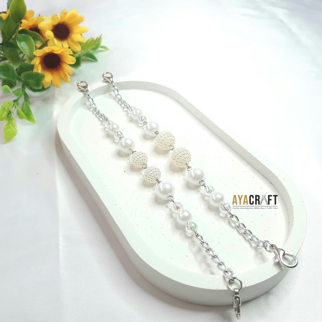 Konektor masker / konektor hijab masker / konektor masker mutiara Rantai manik manik handmade