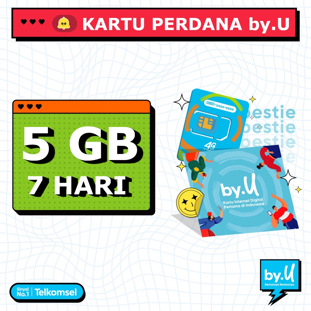 Kartu Perdana byU by U Kuota 5 GB 7 HARI