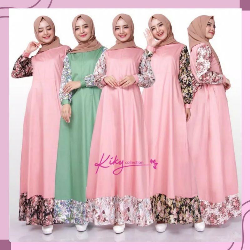 Baju Gamis Wanita Dress Sayla Muslim Remaja Fashion Syari Pakaian Syar i Perempuan Kekinian Murah Terbaru Motif Katun Jepang Ori Modern-1