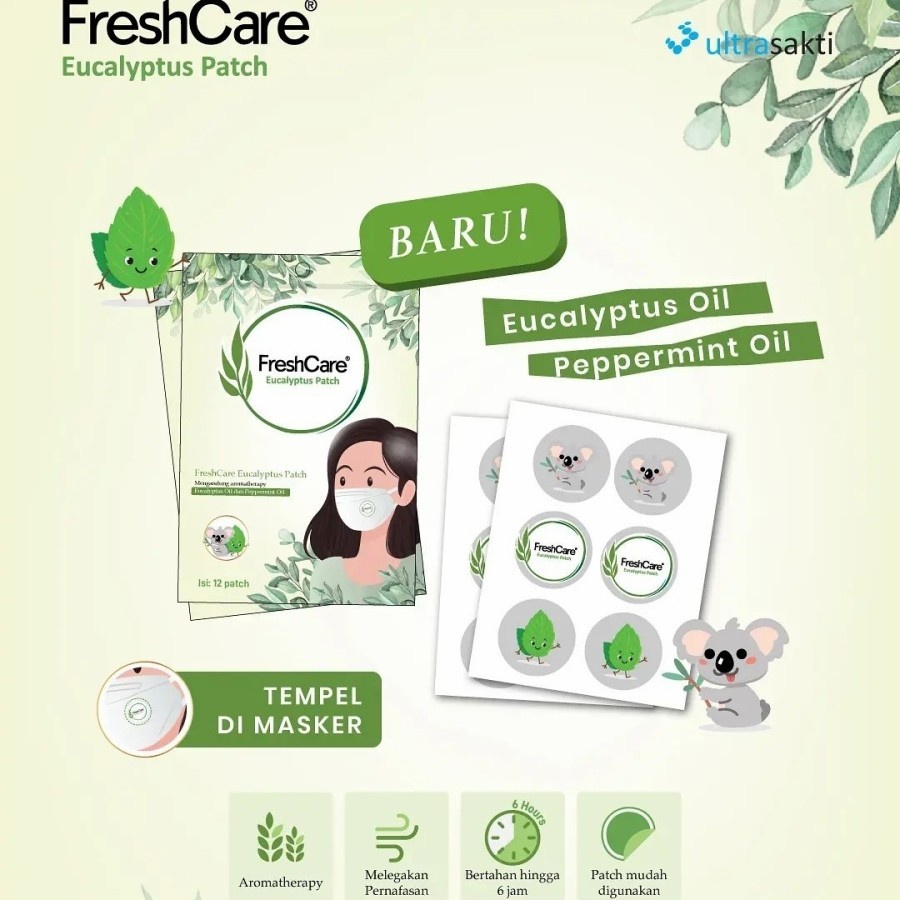 FRESHCARE Eucalyptus Patch - Fresh Care ( 1 sachet isi 12 Patch ) Tempel Di Masker