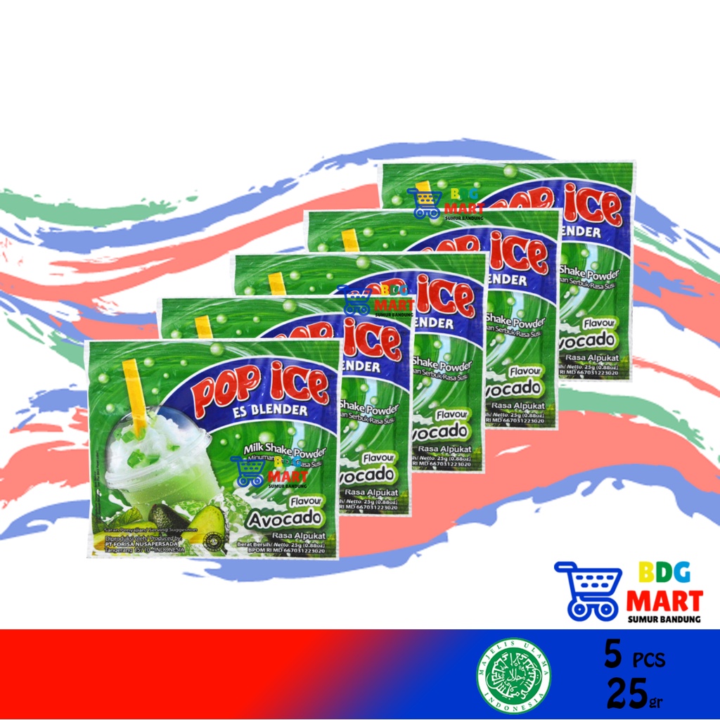 

5PCS Pop Ice Avocado Milkshake Powder Bubuk Rasa Alpukat - 5pcsx25g