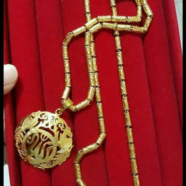 KALUNG MOTIF BAMBU 3SK PLUS LIONTIN