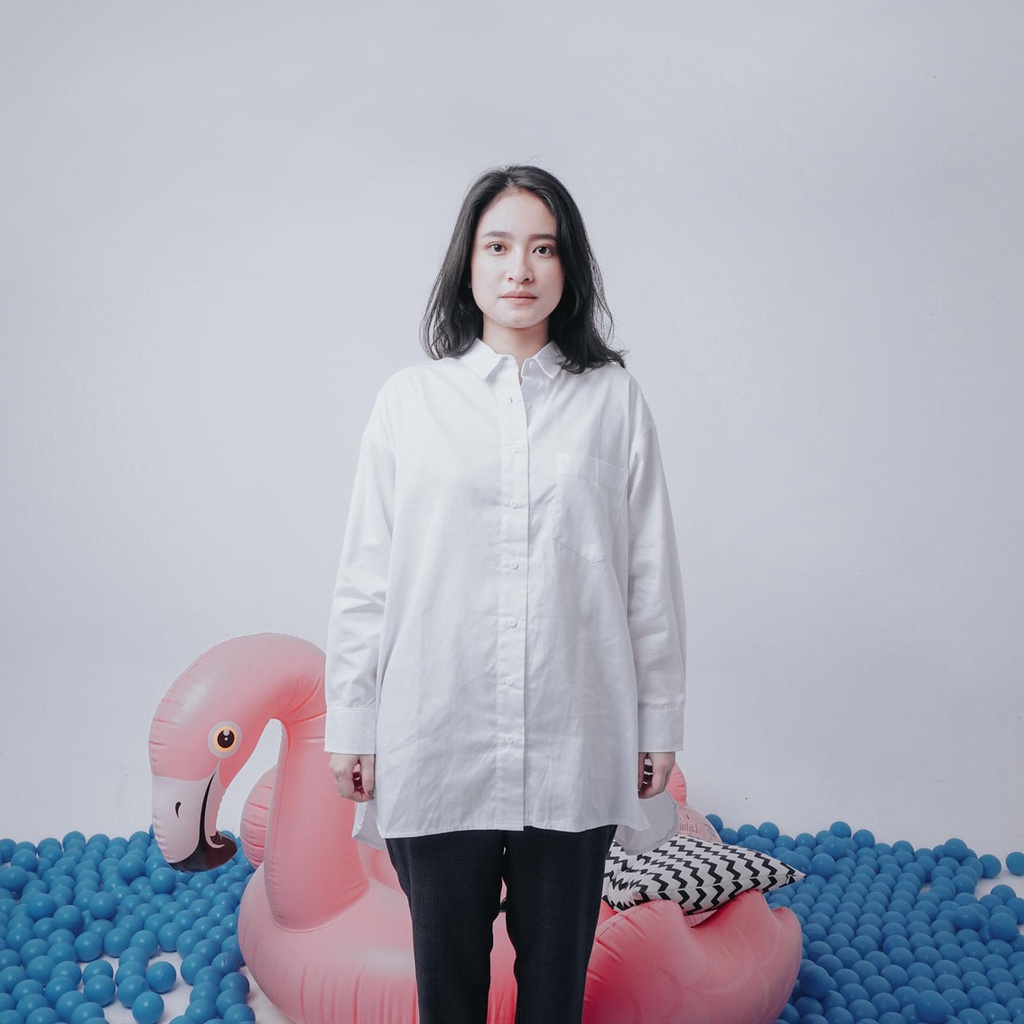 NYMPH CLOTHING KEMEJA WHITE BASIILEE