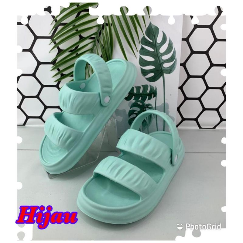 Hema-Sandal Wanita Slop Ban Dua Neww