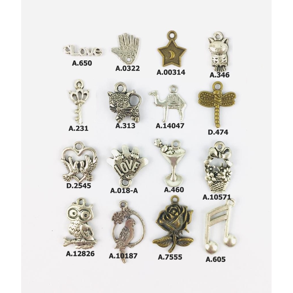 Macam-Macam Model Liontin Charm type C dan D, Harga/Pc