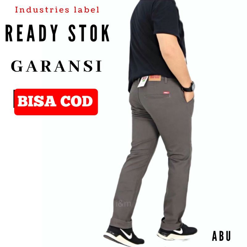  celana  panjang pria celana  chino panjang cowok warna  grey 